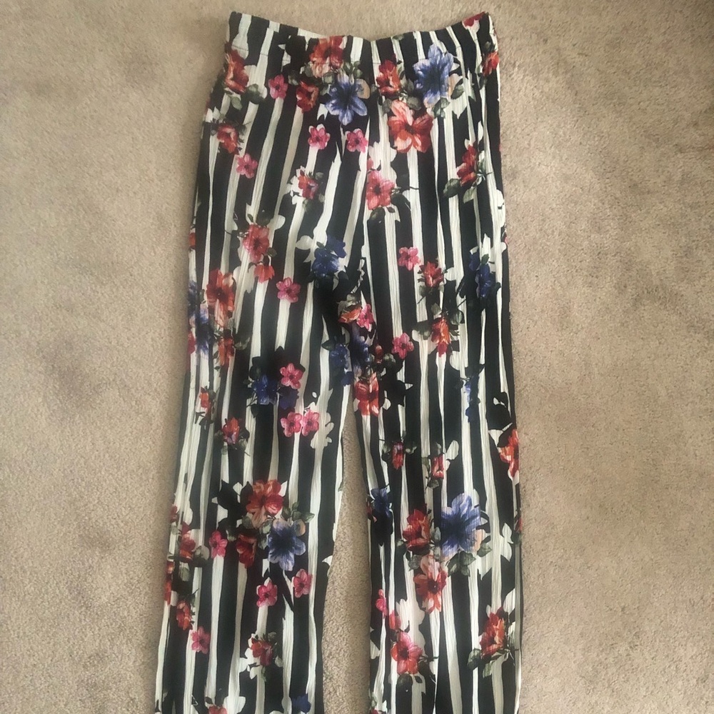 Ambiance Apparel High Waisted Floral Pants